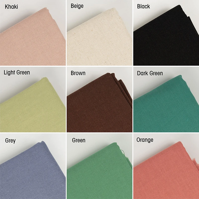 Handmade Cotton Linen Fabric Solid Color Cloth Needle Embroidered Pieces Cross Stich Clothing Needlework Fabric Sewing Supplies thumbnail 3