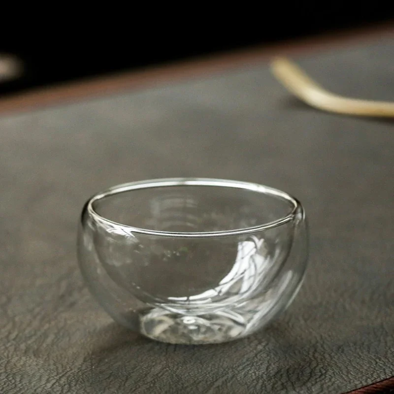 2/6Pcs Double Layer Glass Tea Cup Set Transparent Drinkware Coffee Milk Water Mug Multi-Purpose Brewings Tea Cup Kitchen Tools thumbnail 4