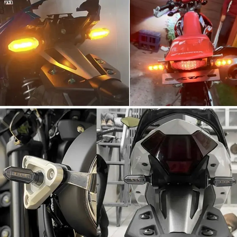 Motorcycle LED Turn Signal Lights 8mm Mini Flashing Light For Honda CBR500R CBR650F CB500X CRF250L MSX125 12V Moto Indicator thumbnail 6