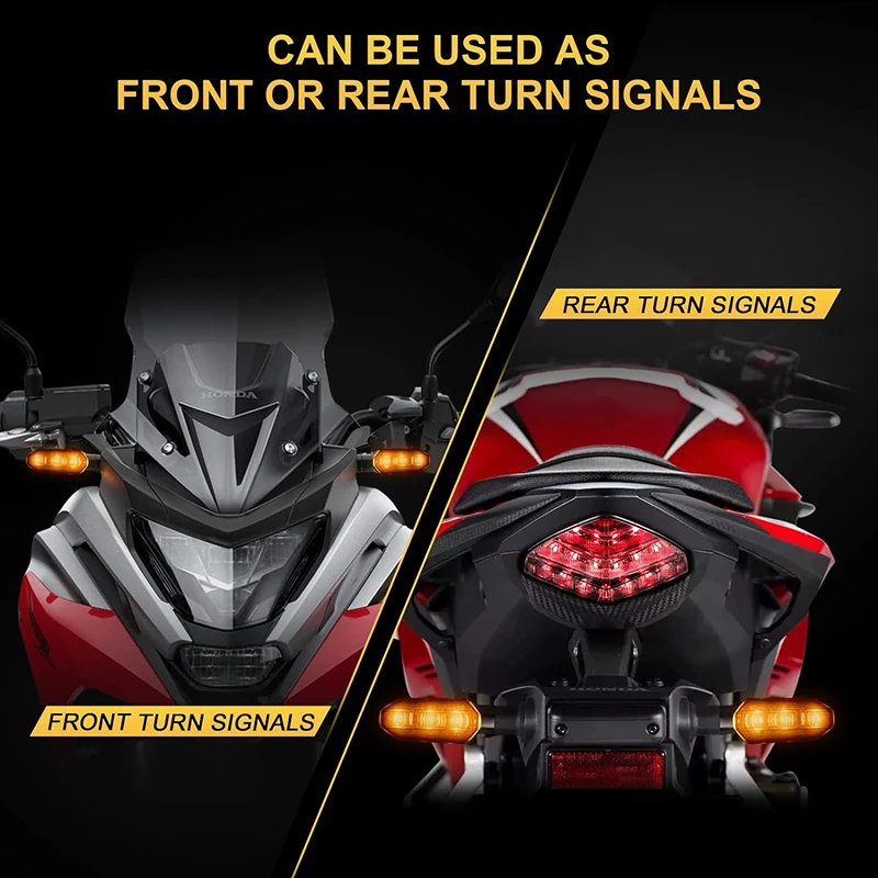 Motorcycle LED Turn Signal Lights 8mm Mini Flashing Light For Honda CBR500R CBR650F CB500X CRF250L MSX125 12V Moto Indicator thumbnail 5