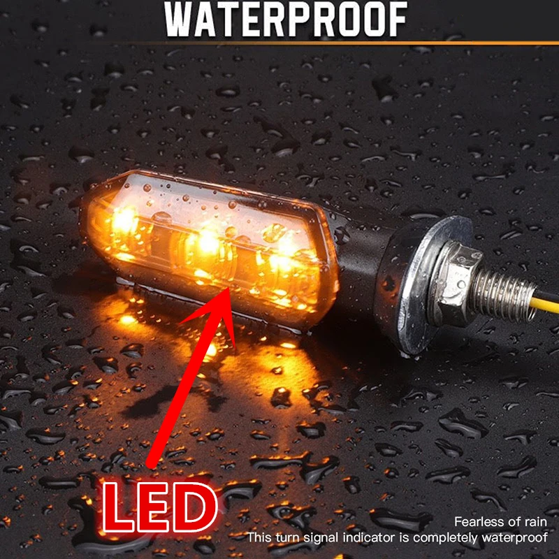 Motorcycle LED Turn Signal Lights 8mm Mini Flashing Light For Honda CBR500R CBR650F CB500X CRF250L MSX125 12V Moto Indicator thumbnail 4