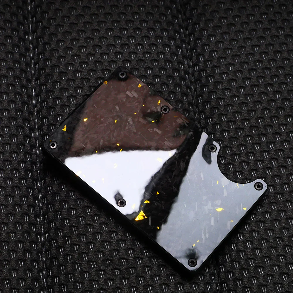 Bright/Matte Forged Carbon Fiber Minimalist Slim Wallet for Men RFID Cashback Credit Card Holder Luxury Metal Case Aluminum thumbnail 5