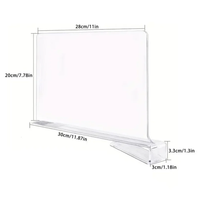 2PCS Clear Acrylic Closet Shelf Bookcase Divider Home Use Wardrobe Shelf Bookcase Divider Baffle Commodity Storage Organizer thumbnail 6