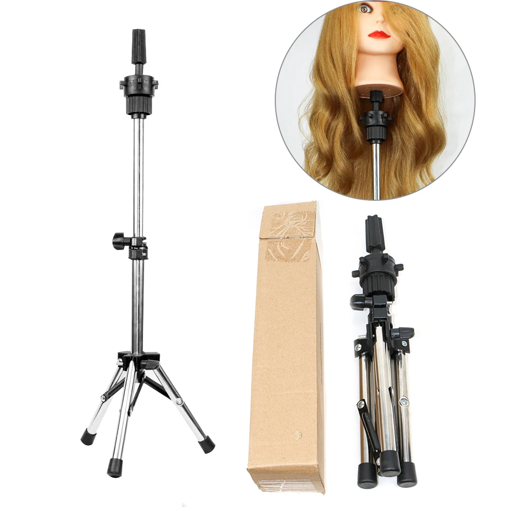Mannequin Head 100% Synthetic Hair Hairdresser Training Head With Tripod Manikin Cosmetology Doll Head For Braiding Styling thumbnail 6
