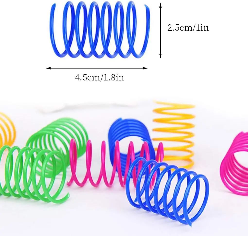 4/200Pcs Cat Spring Toy, Cat Spiral Toys Interactive for Indoor Colorful Cats Plastic Springs Coil for Kitten Hunting Swatting thumbnail 4