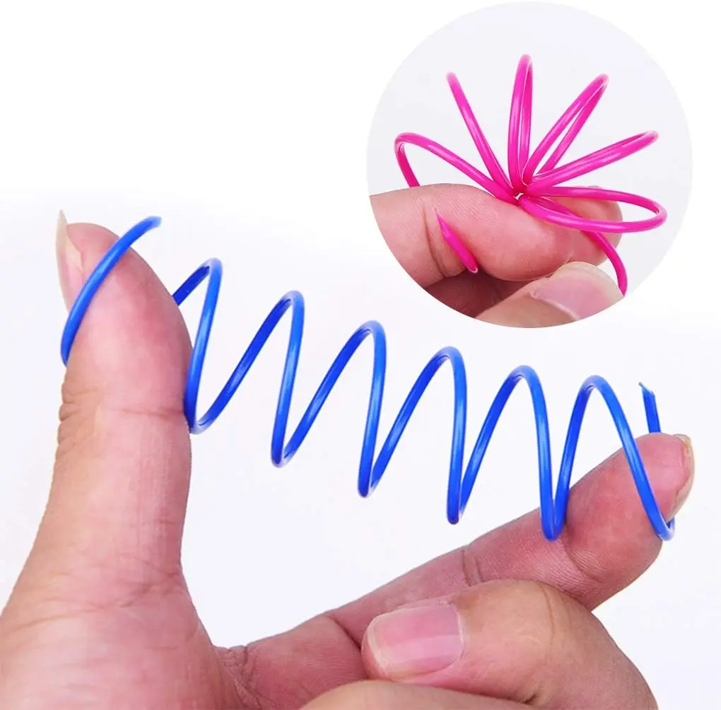 4/200Pcs Cat Spring Toy, Cat Spiral Toys Interactive for Indoor Colorful Cats Plastic Springs Coil for Kitten Hunting Swatting thumbnail 2