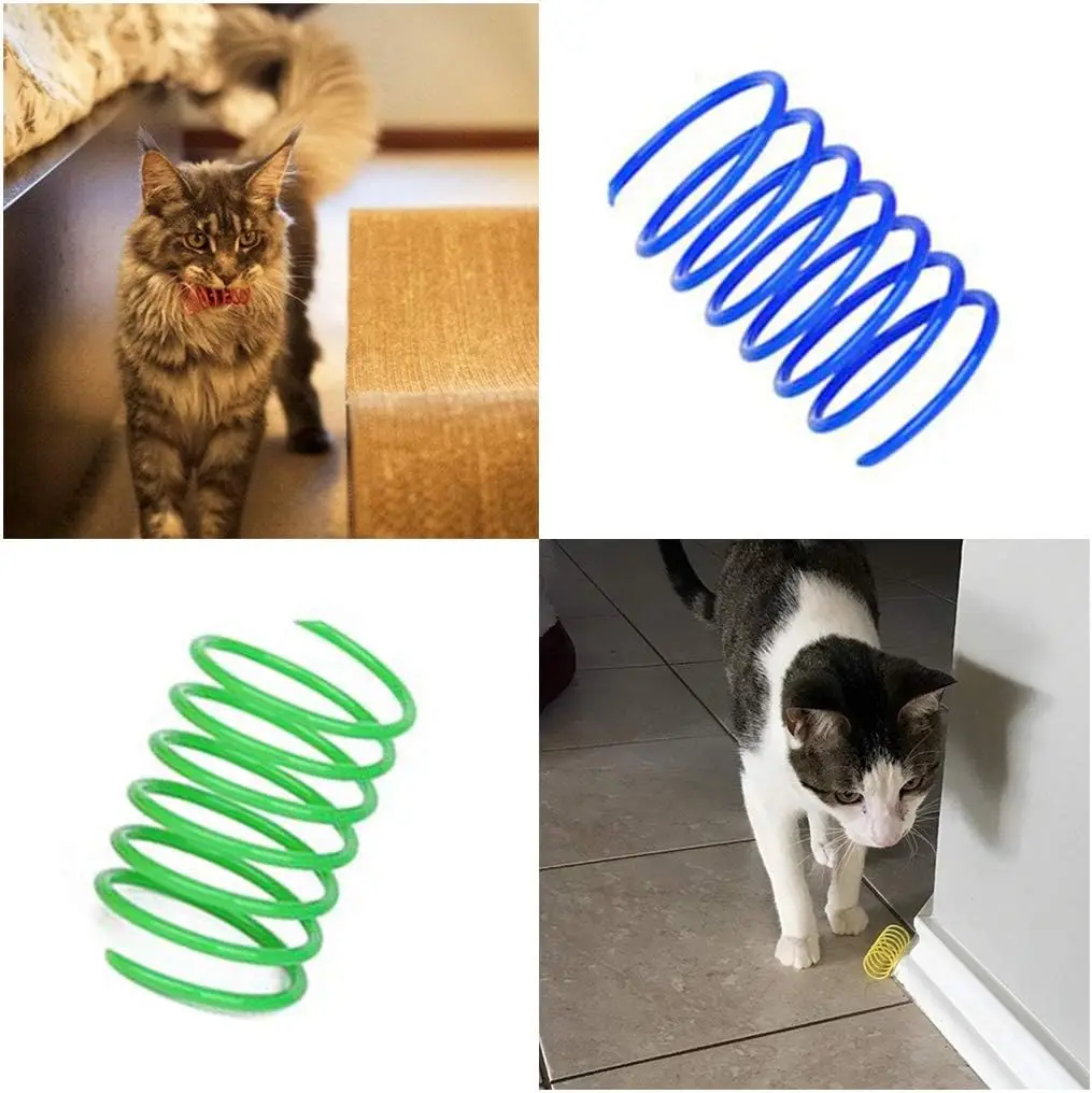 4/200Pcs Cat Spring Toy, Cat Spiral Toys Interactive for Indoor Colorful Cats Plastic Springs Coil for Kitten Hunting Swatting thumbnail 6