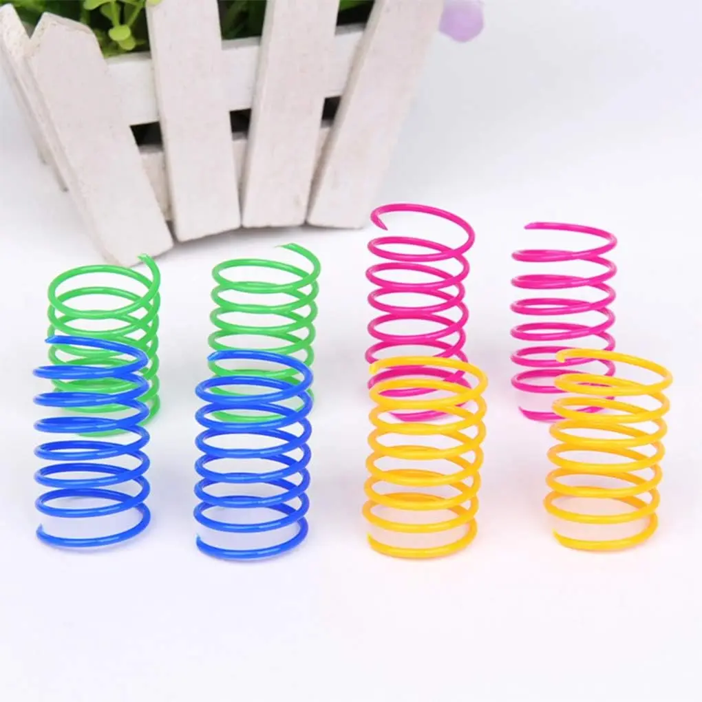 4/200Pcs Cat Spring Toy, Cat Spiral Toys Interactive for Indoor Colorful Cats Plastic Springs Coil for Kitten Hunting Swatting thumbnail 5