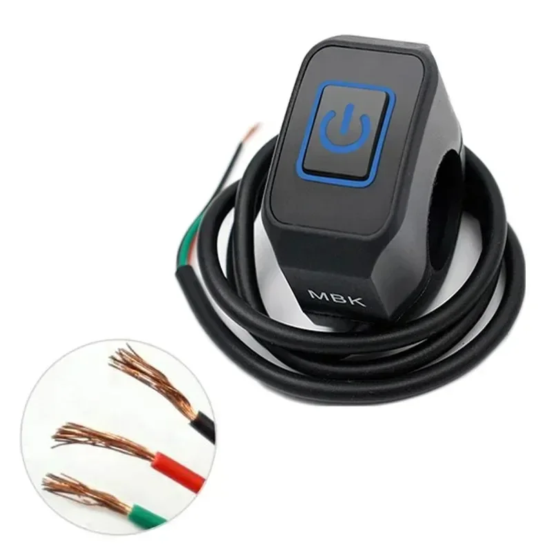 Motorcycle Modified Switch Waterproof Button with LED Light Headlight Horn Control ON OFF Buttton Handlebar Mount Accessories thumbnail 6