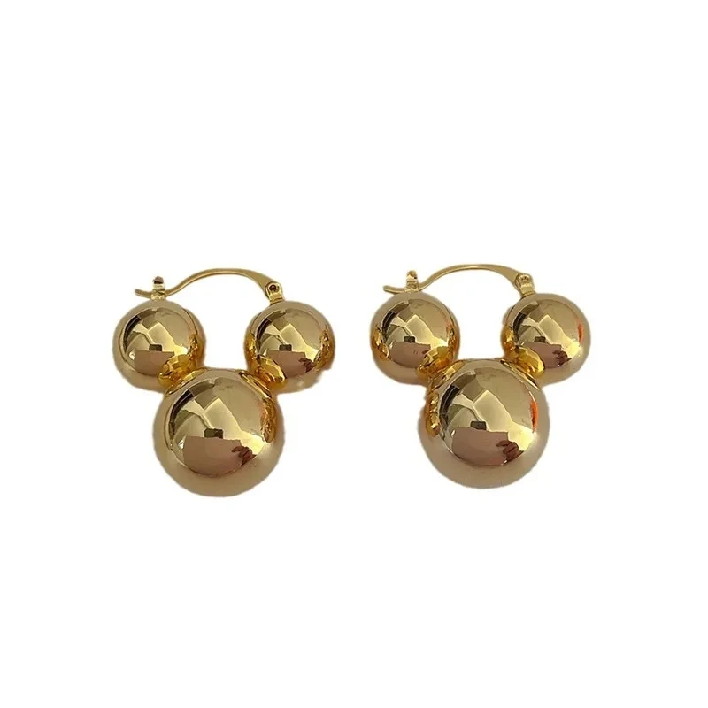 Metal Ball Earrings European And American Style Personalized Fashion Stud Earrings Ladies Girls Travel Wedding Accessories 2024 thumbnail 6
