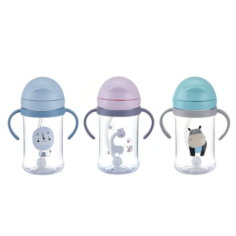 250/350ml Baby Feeding Cup with Straw Children Learn Feeding Drinking Bottle Kids Training Cup with Straw thumbnail 6