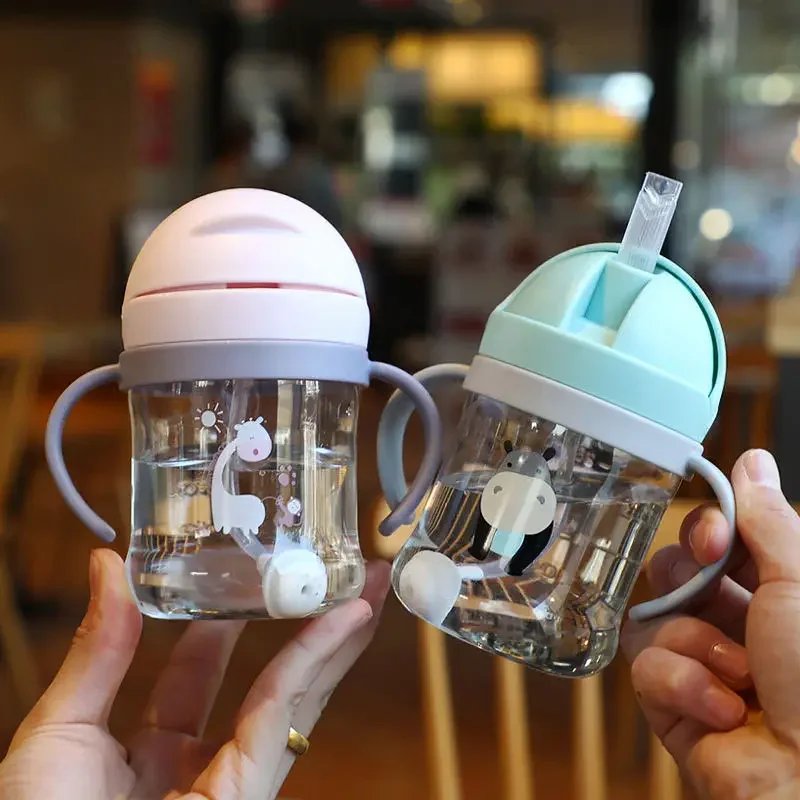 250/350ml Baby Feeding Cup with Straw Children Learn Feeding Drinking Bottle Kids Training Cup with Straw thumbnail 5
