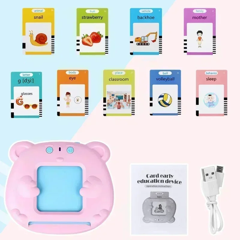 Learning Machine for Kid Talking Flash Cards Kindergarten Kids Language Electronic Audio Book LearnEnglish German Spanish French thumbnail 2
