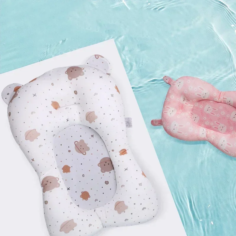 Baby Shower Bath Tub Pad Non-Slip Newborn Bathtub Mat Safety Nursing Foldable Support Comfort Body Cushion Mat Pillow Cartoon thumbnail 3
