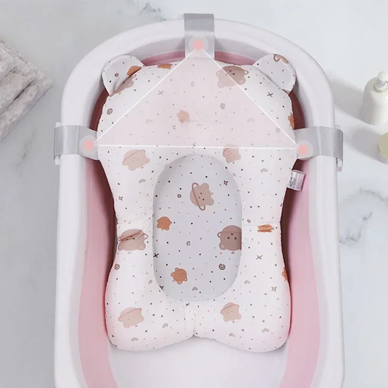 Baby Shower Bath Tub Pad Non-Slip Newborn Bathtub Mat Safety Nursing Foldable Support Comfort Body Cushion Mat Pillow Cartoon thumbnail 4