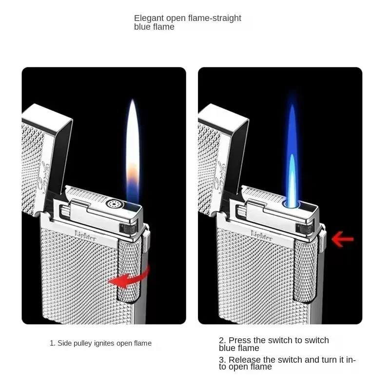 Metal Windproof Torch Gas Lighter Double Flame Butane Lighter Smoking Accessory  Gadgets for Men Gift Cigarette Lighter thumbnail 6