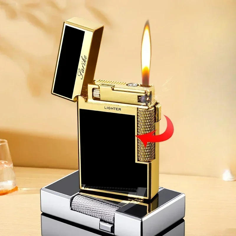 Metal Windproof Torch Gas Lighter Double Flame Butane Lighter Smoking Accessory  Gadgets for Men Gift Cigarette Lighter thumbnail 2