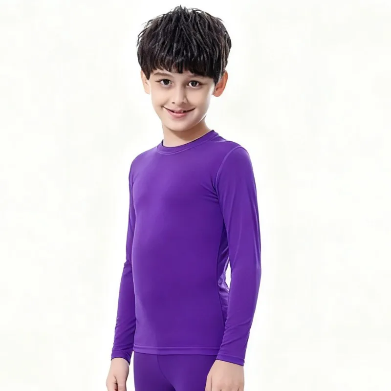 Kids Children Boy Girl Running Long T Shirt Fitness Sport Basketball Football Outdoor Hiking Jogging Riding Soccer Clothes J26 thumbnail 5