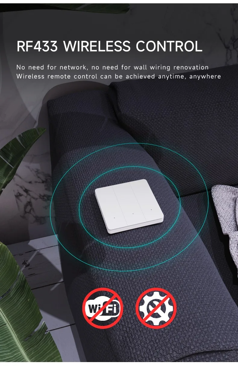 Wifi Tuya RF433 Smart Switch DIY Light Mini Switches Control Wireless Smart Relay Home Breaker With Alexa Google Home thumbnail 4