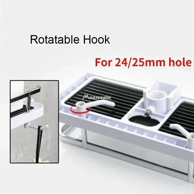 Bathroom Shower Storage Rack Organizer No Drilling Lifting Rod Shower Head Holder Shower Gel Shampoo Tray Holder Pole Shelves thumbnail 5