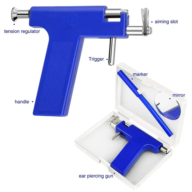 Professional Ear Piercing Gun Tool Set Professional Ear Piercing Gun Tool Set 98pcs Ear Studs Steel Ear Nose Navel Body Piercing thumbnail 4