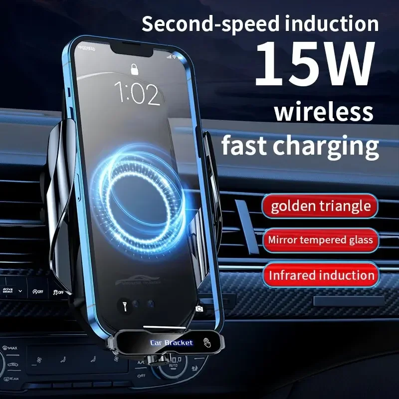 Car Wireless Charger Magnetic Fast Charging Station Air Vent Stand Car Phone Holder Mount For iPhone 15 14 13 12 Samsung Xiaomi thumbnail 4