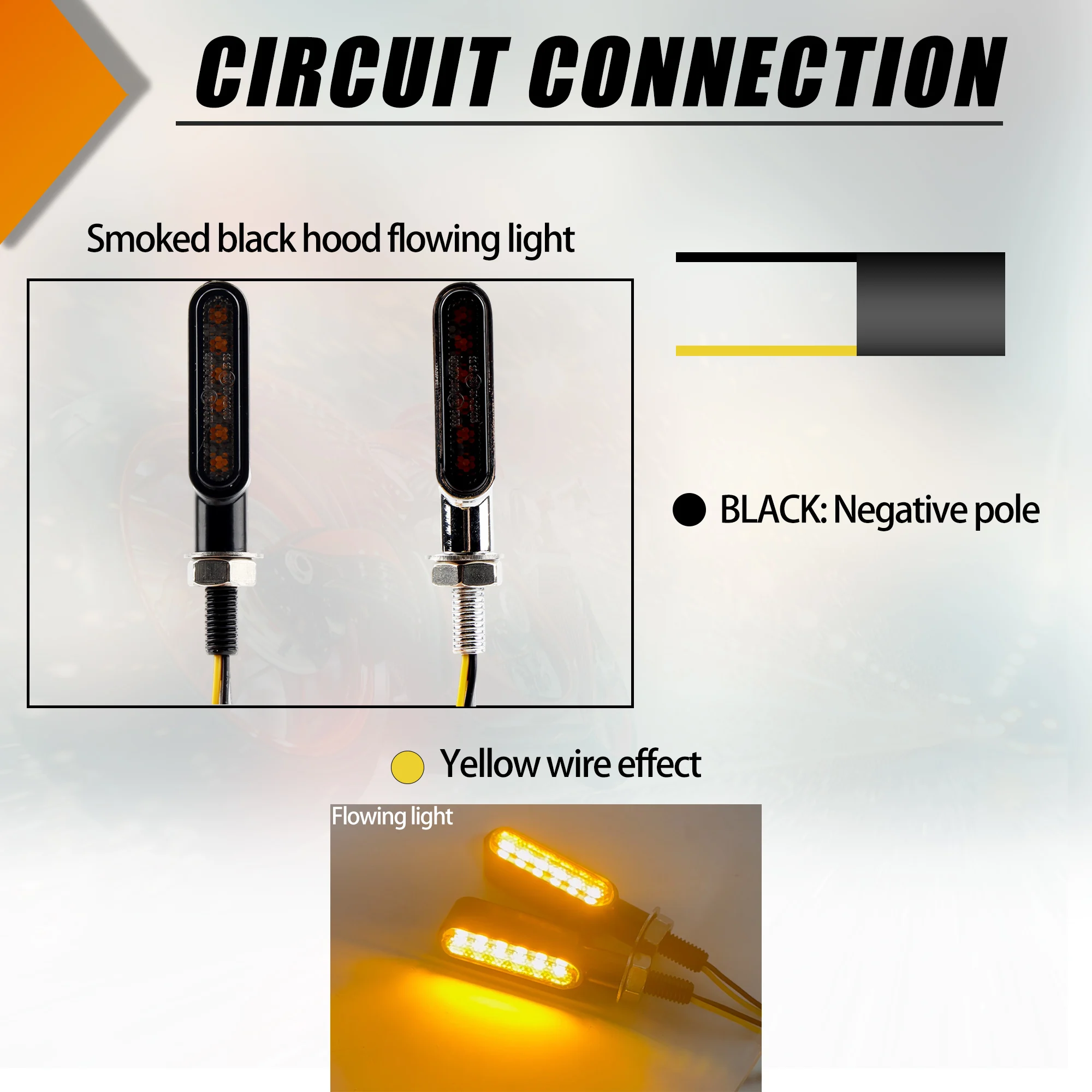 Motorcycle LED Flashing Turn Signal Light For Harley Cafe Racer Bobber Honda Motocross Daytime Running Indicators Blinker Lamp thumbnail 4