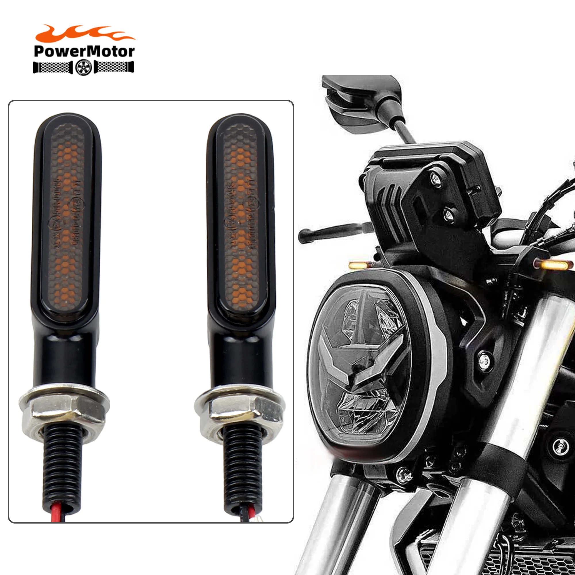Motorcycle LED Flashing Turn Signal Light For Harley Cafe Racer Bobber Honda Motocross Daytime Running Indicators Blinker Lamp