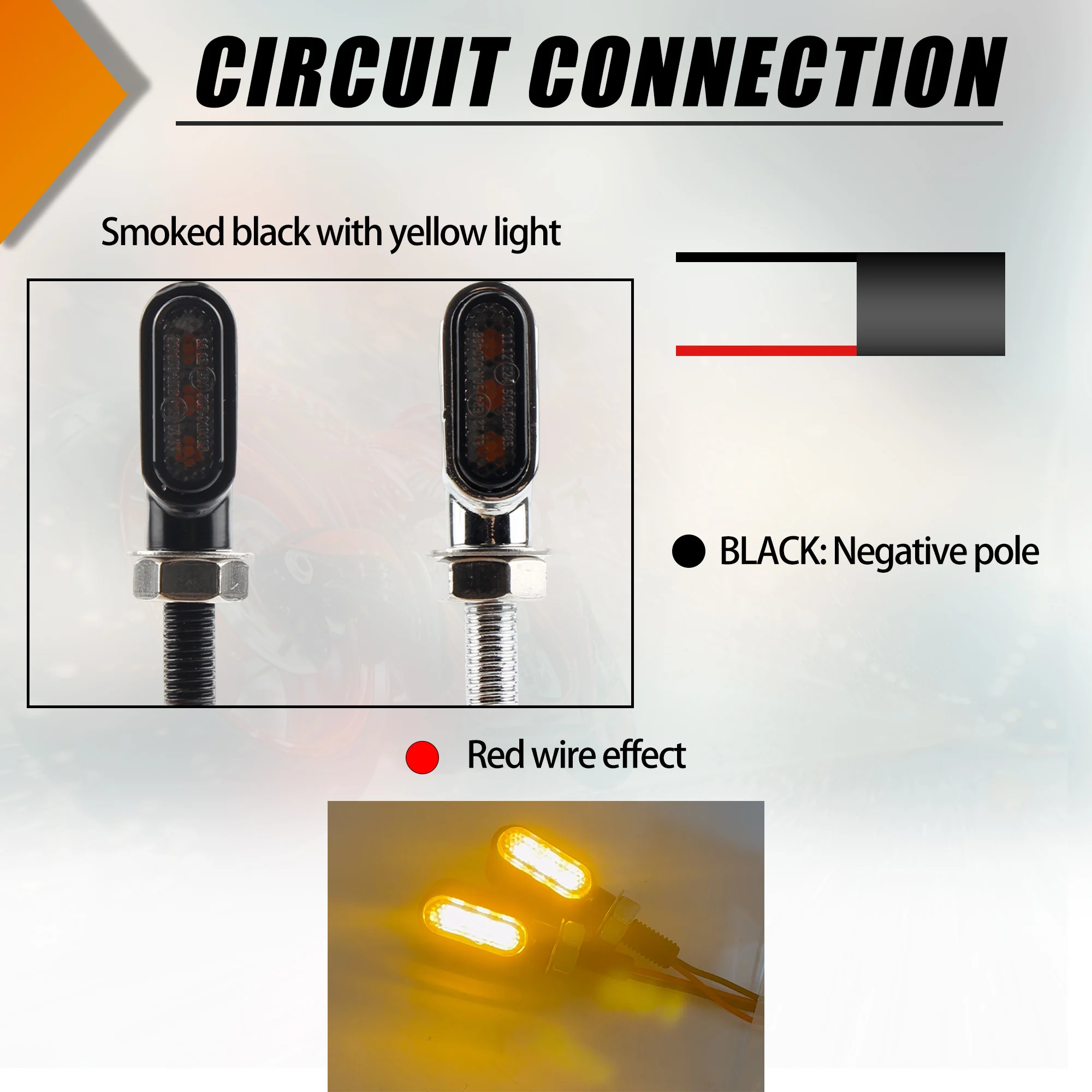 Motorcycle LED Flashing Turn Signal Light For Harley Cafe Racer Bobber Honda Motocross Daytime Running Indicators Blinker Lamp thumbnail 2