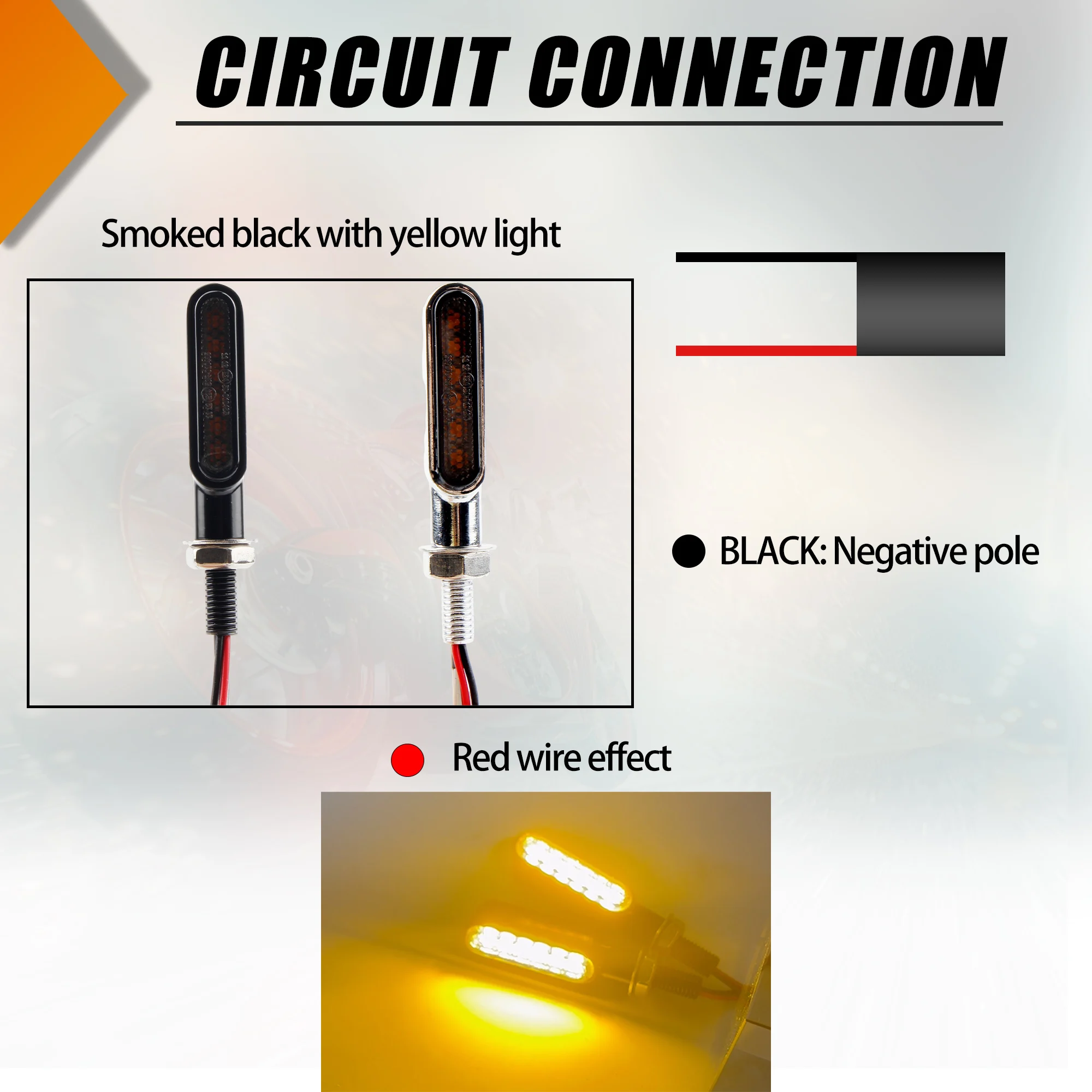 Motorcycle LED Flashing Turn Signal Light For Harley Cafe Racer Bobber Honda Motocross Daytime Running Indicators Blinker Lamp thumbnail 3