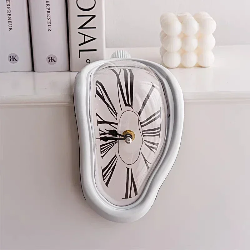2024 New Novel Surreal Melting Distorted Wall Clocks Surrealist Salvador Dali Style Wall Watch Decoration Gift Home Garden thumbnail 4
