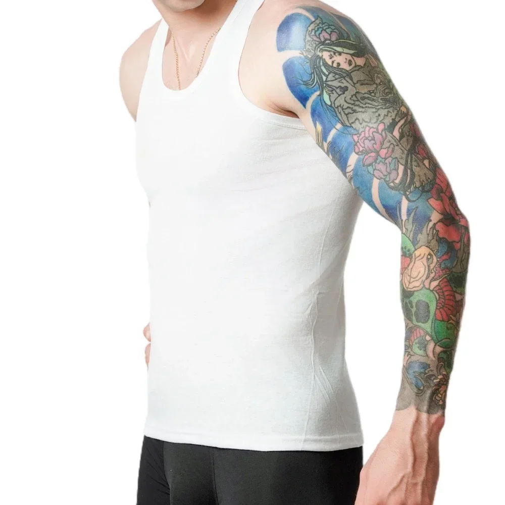 Men‘s Cotton Undershirts Boy Youth Sports Bottoming Vests Middle-aged And Old Man Casual Sleeveless Tank Top Plus Size A-Shirt thumbnail 3