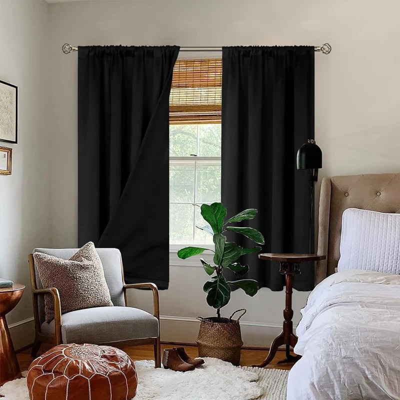 High Shade Waterproof Heat Insulation Indoor Outdoor Curtains Door Curtains Decoration Home Garden thumbnail 2