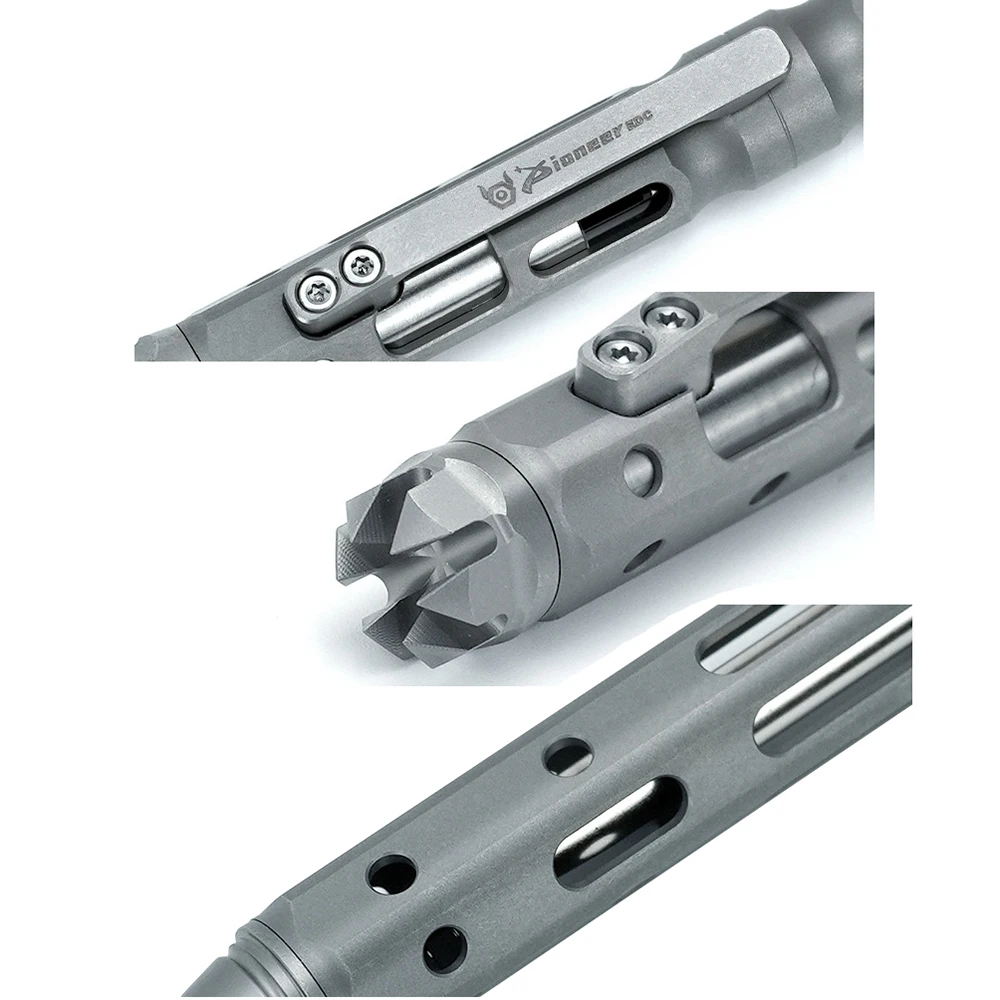 TC4 Titanium Alloy Bolt Type Tactical Pen With Back Clip Multi-functional Camping Signature Pen Self-defense Break Windows Pen thumbnail 6
