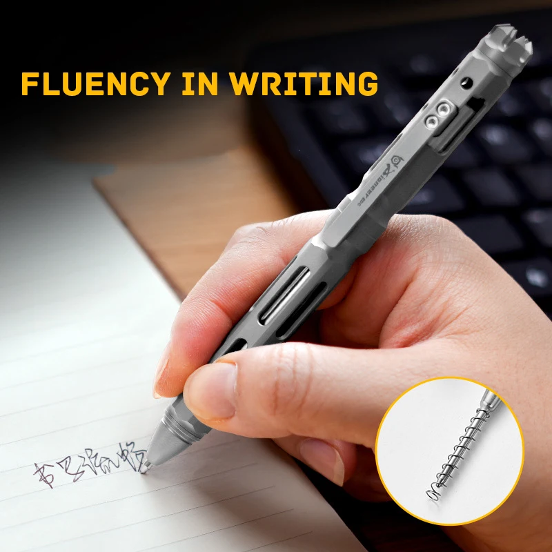 TC4 Titanium Alloy Bolt Type Tactical Pen With Back Clip Multi-functional Camping Signature Pen Self-defense Break Windows Pen thumbnail 4