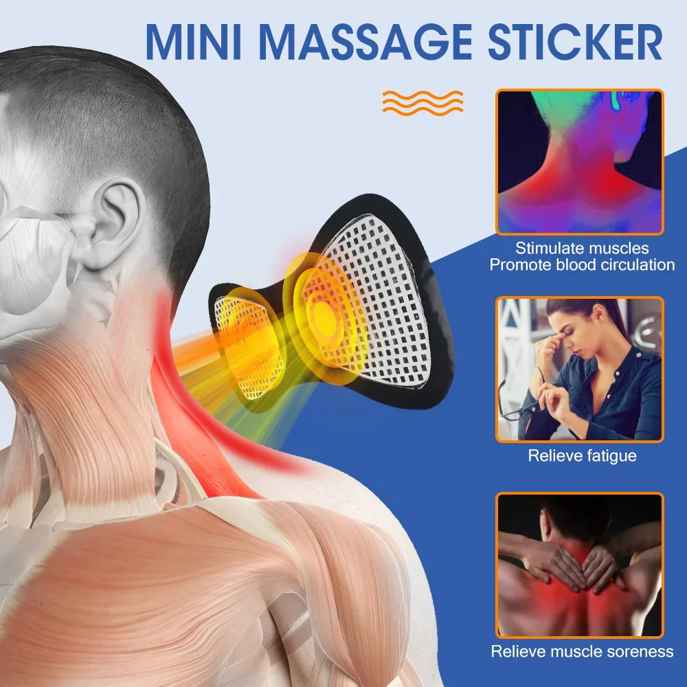 EMS Electric Neck Massager EMS Muscle Massage Stimulator Low Frequency Instrument Back Cervical Calf Patches Joints Mini Device thumbnail 2