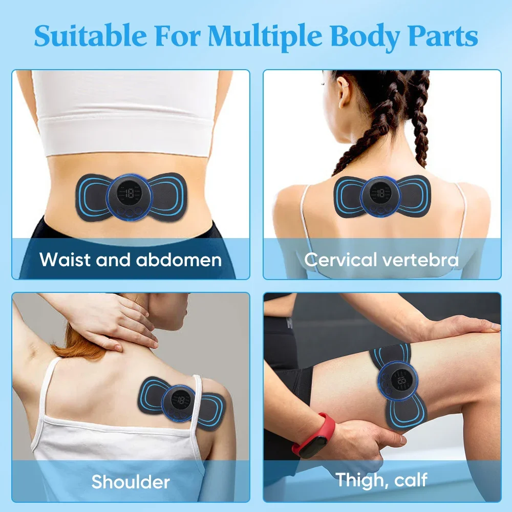 EMS Electric Neck Massager EMS Muscle Massage Stimulator Low Frequency Instrument Back Cervical Calf Patches Joints Mini Device thumbnail 6