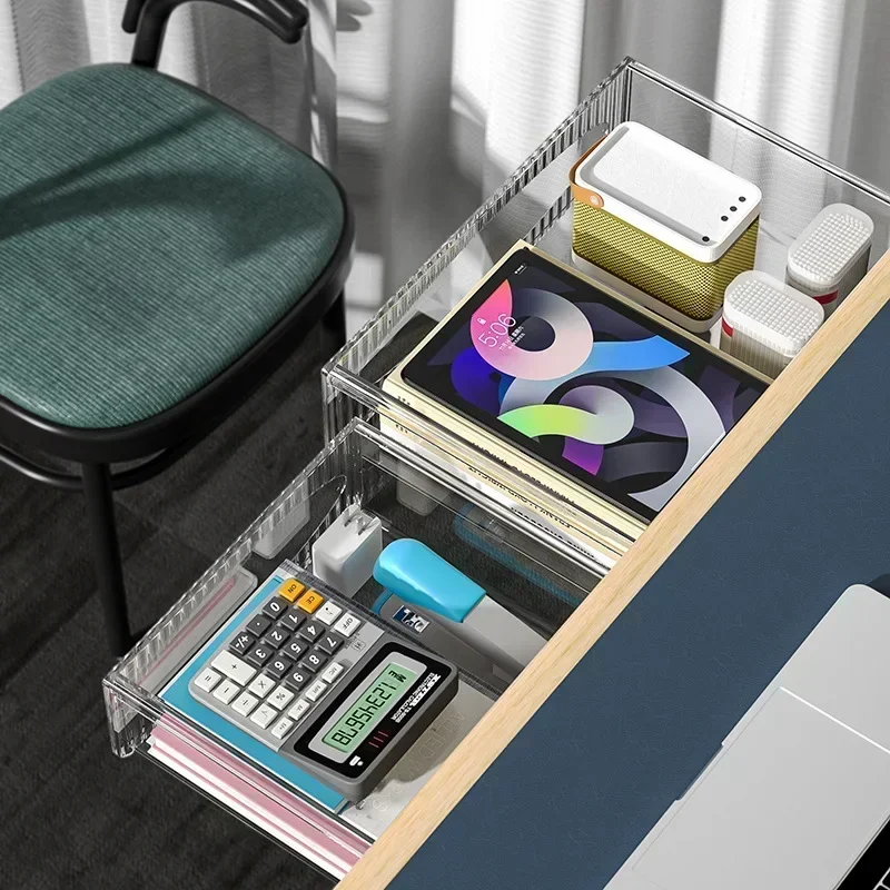 Invisible Storage Table Shelf Storage Box New Pull Out Storage Box Hanging Under Desk Drawer Large Capacity Undertable Drawer thumbnail 6