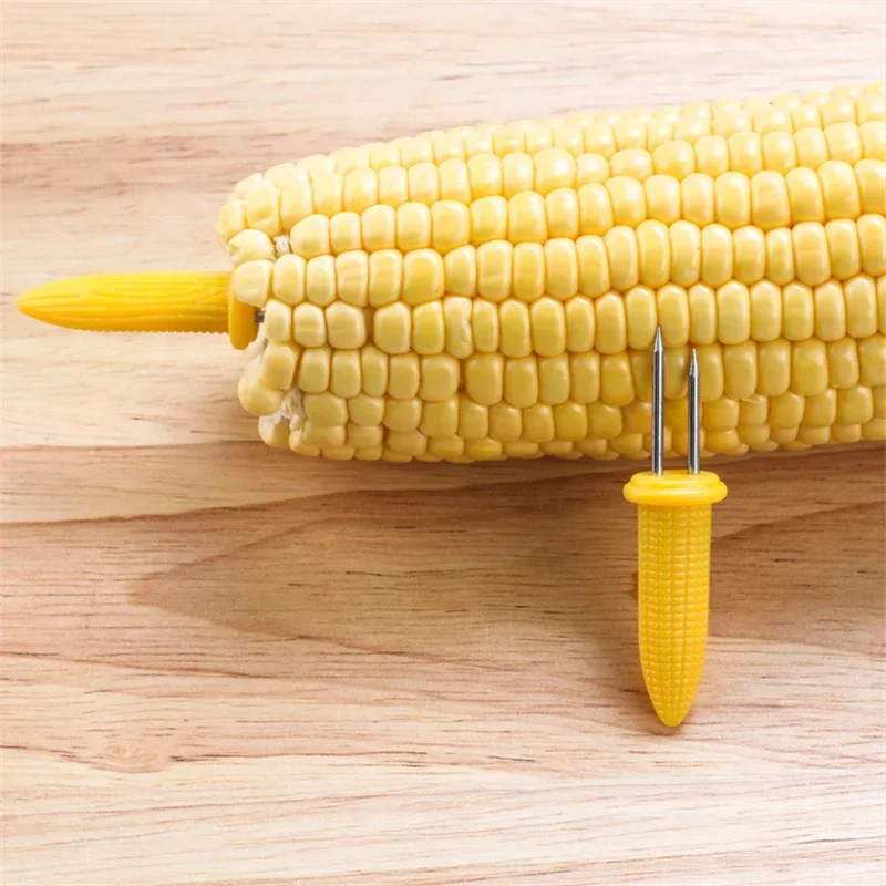 10pcs Fork Corn Skewer Stainless Steel Corn Holders Corn On The Cob Skewers Fruit Forks Outdoor Camping Cooking Barbecue Tool thumbnail 4