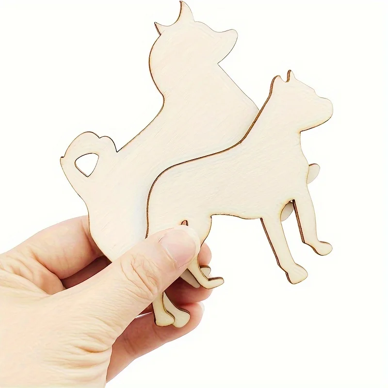 24 Pack Unfinished Dog Wooden Cutouts for Crafts Wooden Dog Puppy Paint Wooden Animal for Painting Party Festival Decoration thumbnail 5