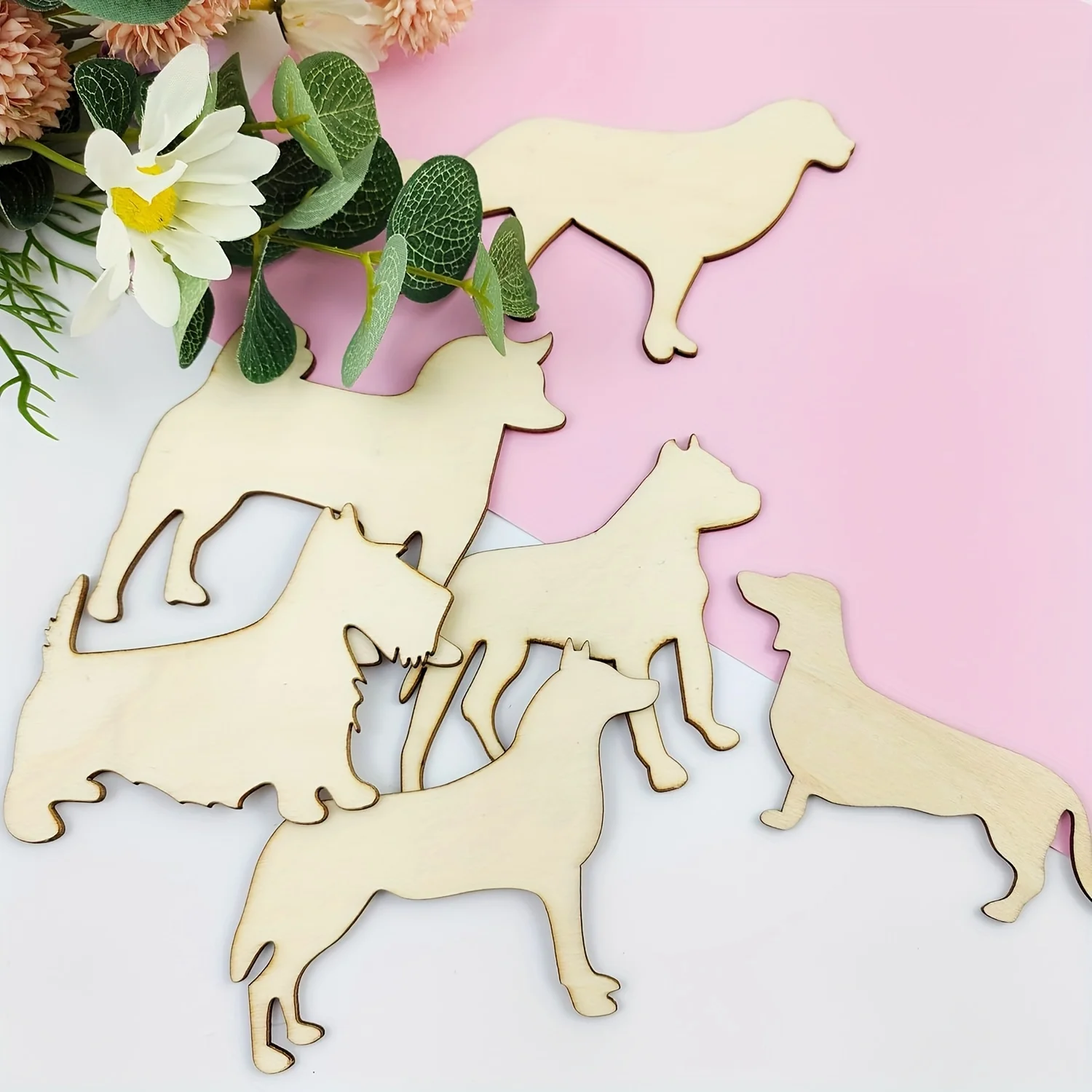 24 Pack Unfinished Dog Wooden Cutouts for Crafts Wooden Dog Puppy Paint Wooden Animal for Painting Party Festival Decoration thumbnail 4