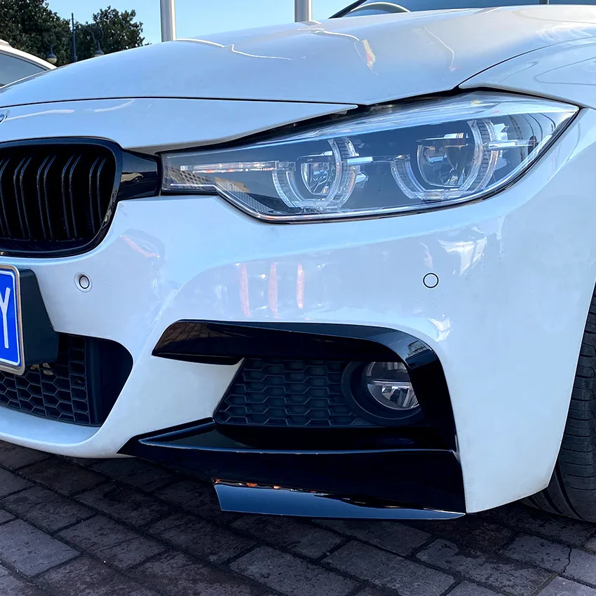For BMW F30 F31 M Sport 2012-2019 Front Bumper Lip Splitter Canards Spoiler 1Pair Car Fog Lamp Eyebrow Frame Cover Grille thumbnail 3