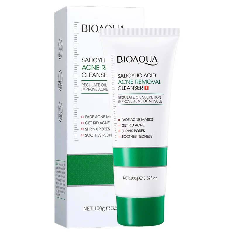 BIOAQUA Salicylic Acid Facial Cleanser Acne Treatment Moisturizing Oil Control skincare Face Wash Foam Face Cleanser Skin Care thumbnail 6