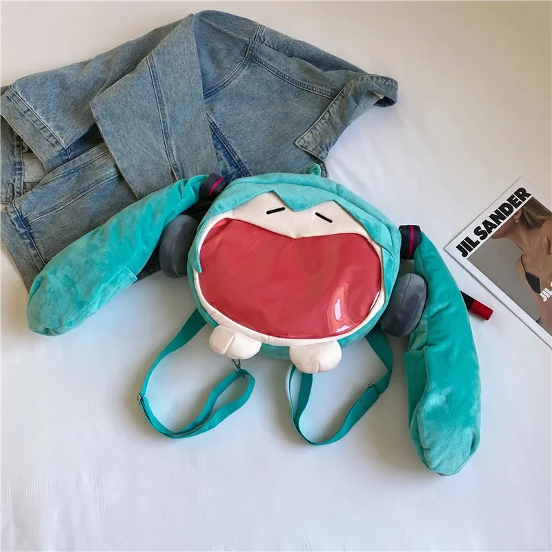 Anime Hatsune Miku Cosplay Plush Backpack Ita Bag Women Bag Shool Student Men Velvet Shoulder Bag Girl Gift thumbnail 5