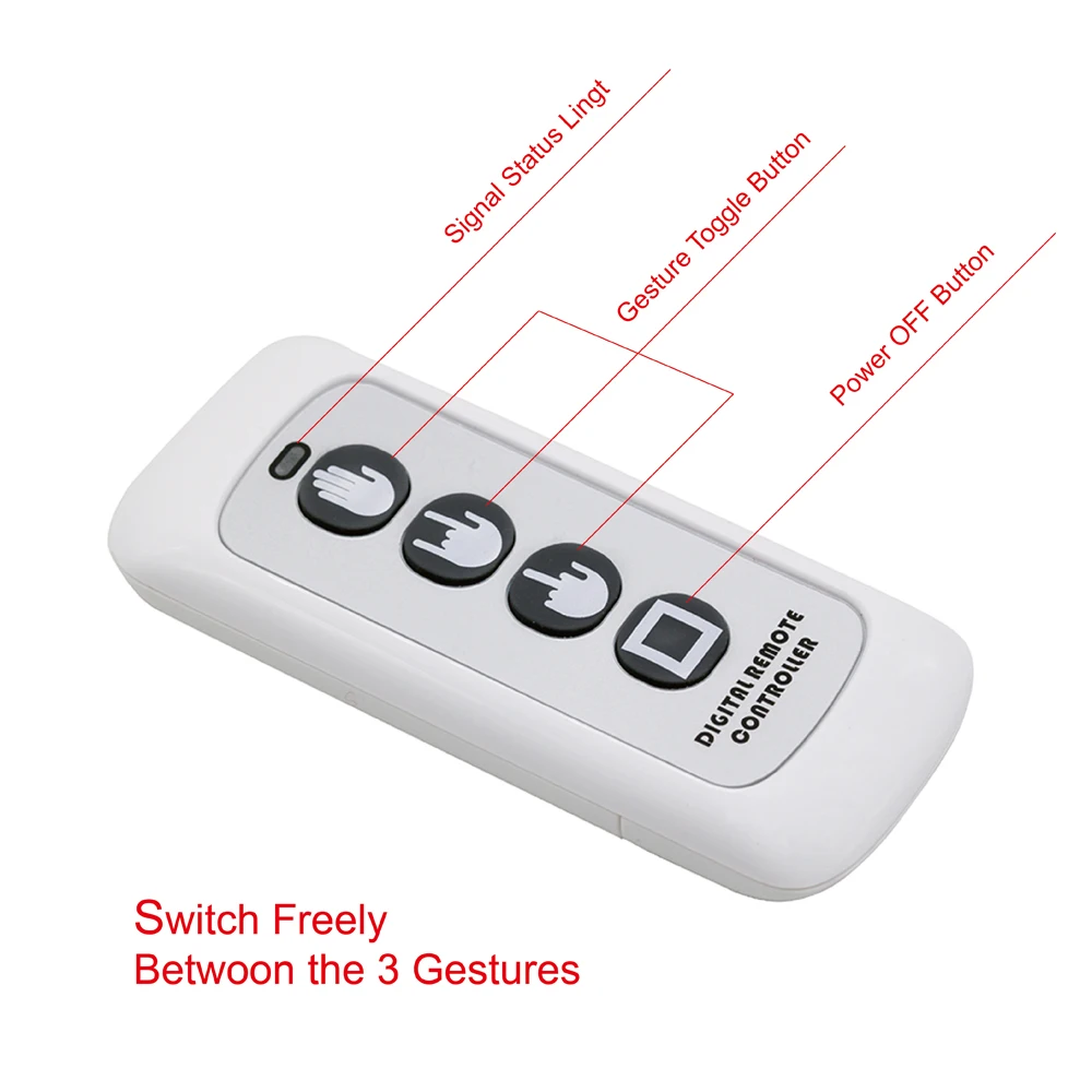 Car Interactive Lamps Palm fingers Lights Car Gesture Light Auto Parts Styling with 4 Key Remote Control thumbnail 5