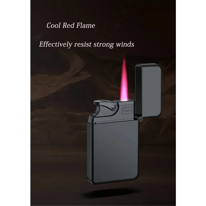 Windproof  Waterproof Metal Lighter Electroplated Dragon Embossed Pattern Red Fire Direct Cigar Lighter Men Smoke Accesoires thumbnail 2