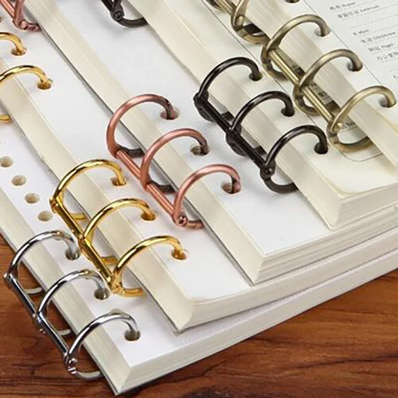 2PCS Ring Binder Clips Detachable Buckle Loose-leaf Binder 3 Rings Metal Binding Clips Office School Supplies thumbnail 2