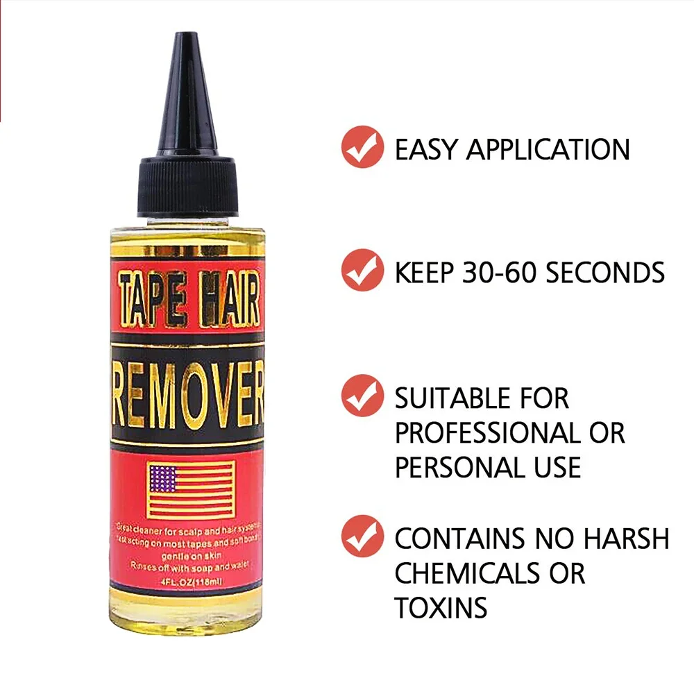 Tape in Extension Remover 118ML,Wig Glue Remover Adhesive Fast Acting,Removes Hair Glue,Wig Tape,Double Sided Extension Tape thumbnail 5