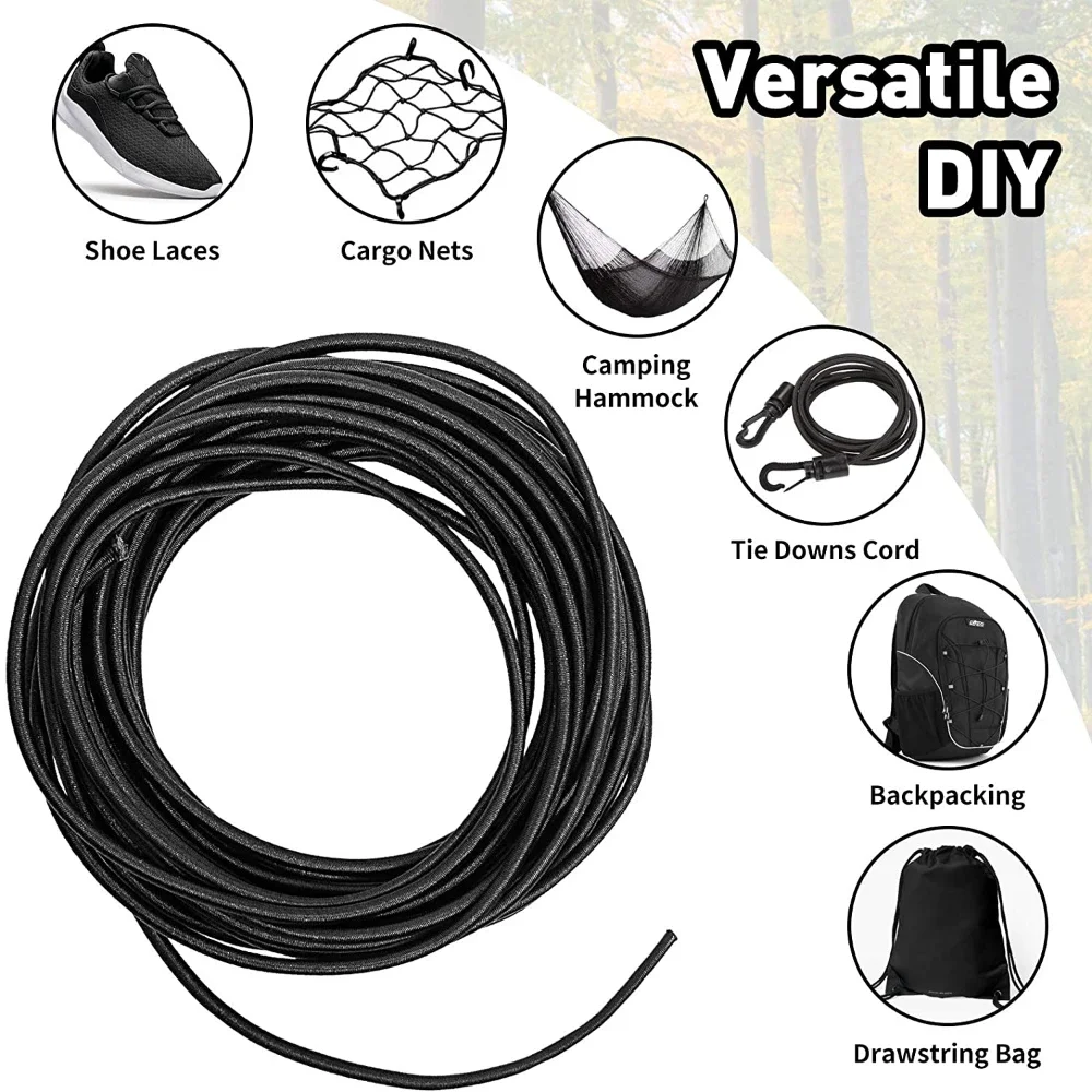3/4/5/6/8MM Black Strong Elastic Cord Rubber Band Sewing Clothing Craft Supplies Elastic Band Elastics Rope Bands Accessories thumbnail 4