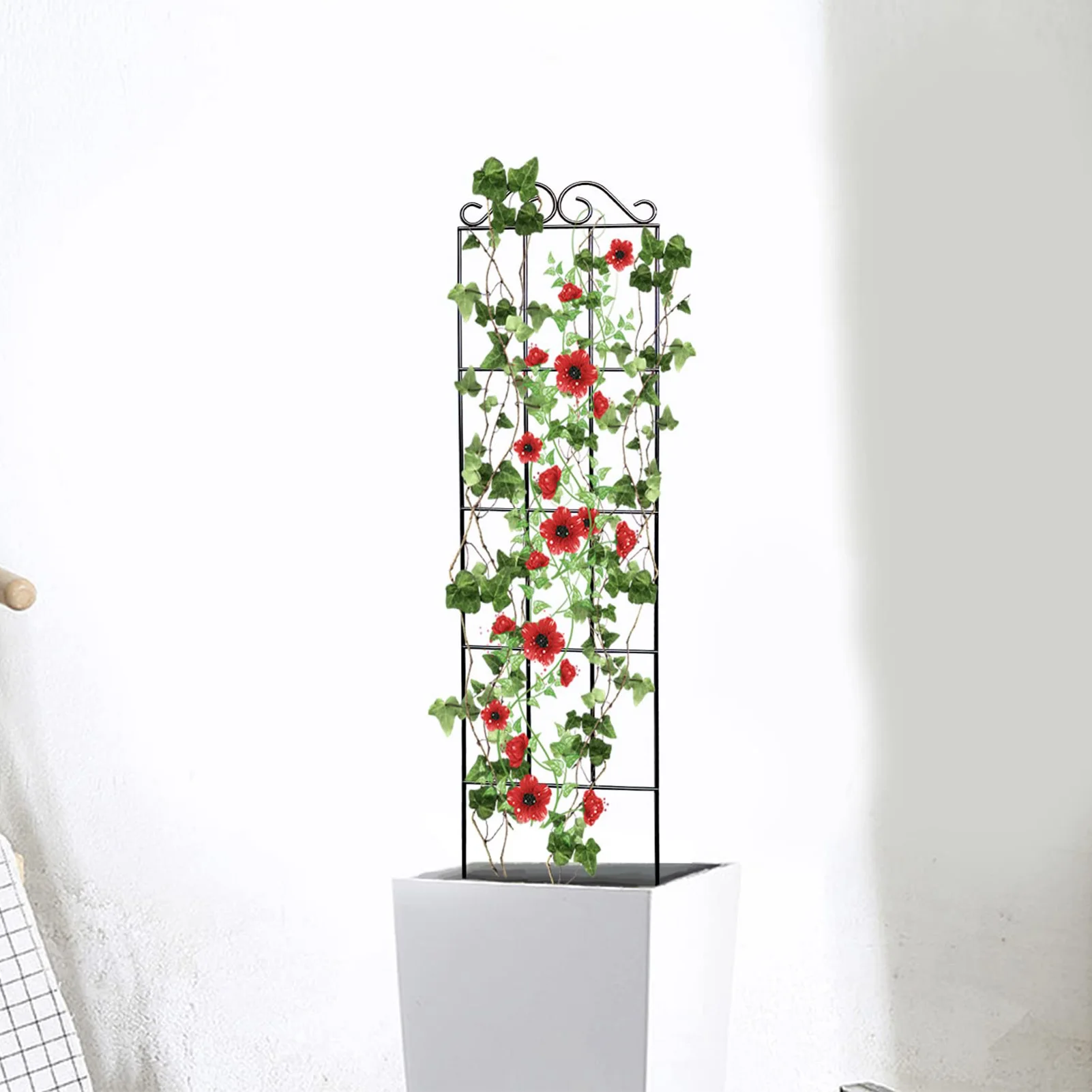 Plants Support Metal Trellis Black Iron Wire Vine Plants Trellis for Garden Enthusiasts Lovers thumbnail 2
